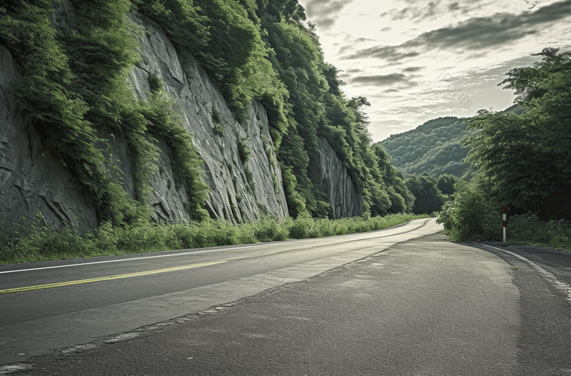 穿越长满绿树的山的道路,高清,摄影图,摄影图片,图片大全,摄影图免费下载